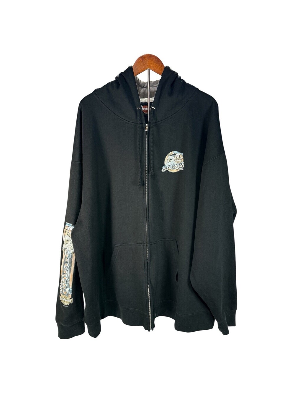 Harley Davidson 2010 Sturgis 70th Anniversary Zip Hoodie Black 2XL